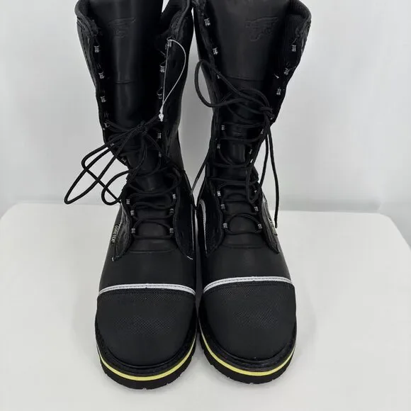 Red Wing 4495 Goretex 12 Black Leather Work Safety Toe‎ Boots Men's 7.5 E2 Wide